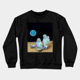 Children playing on the moon. Future space engineers. Raising the future Crewneck Sweatshirt